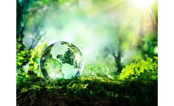  Photo symbolique de la planète Terre dans la nature – illustration du développement durable et de la prévention des risques environnementaux